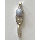 Goddess Pendant Blue Lace agate on Silver